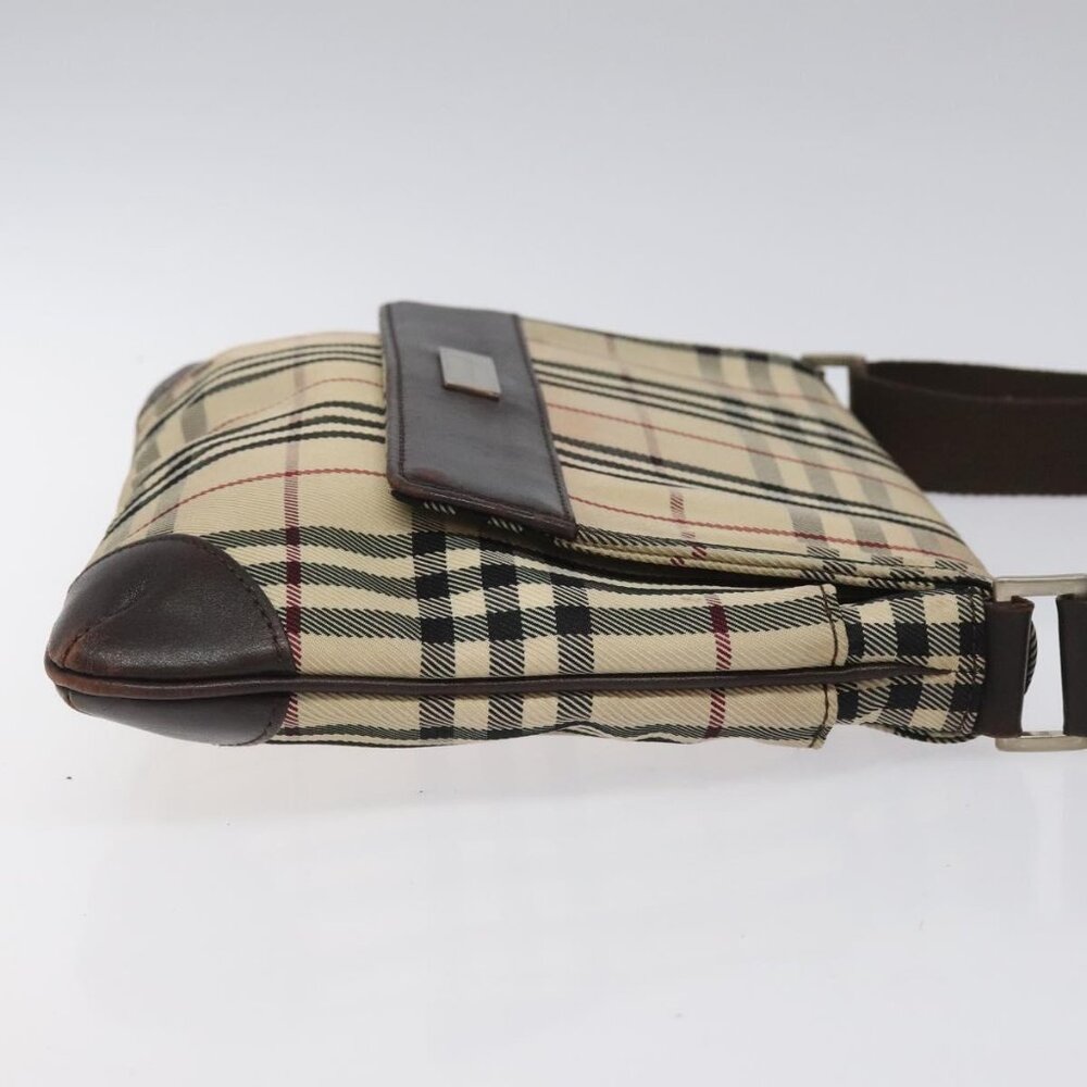 BURBERRY Nova Check Shoulder Bag Canvas Beige Auth KD198 - Picture 5 of 16